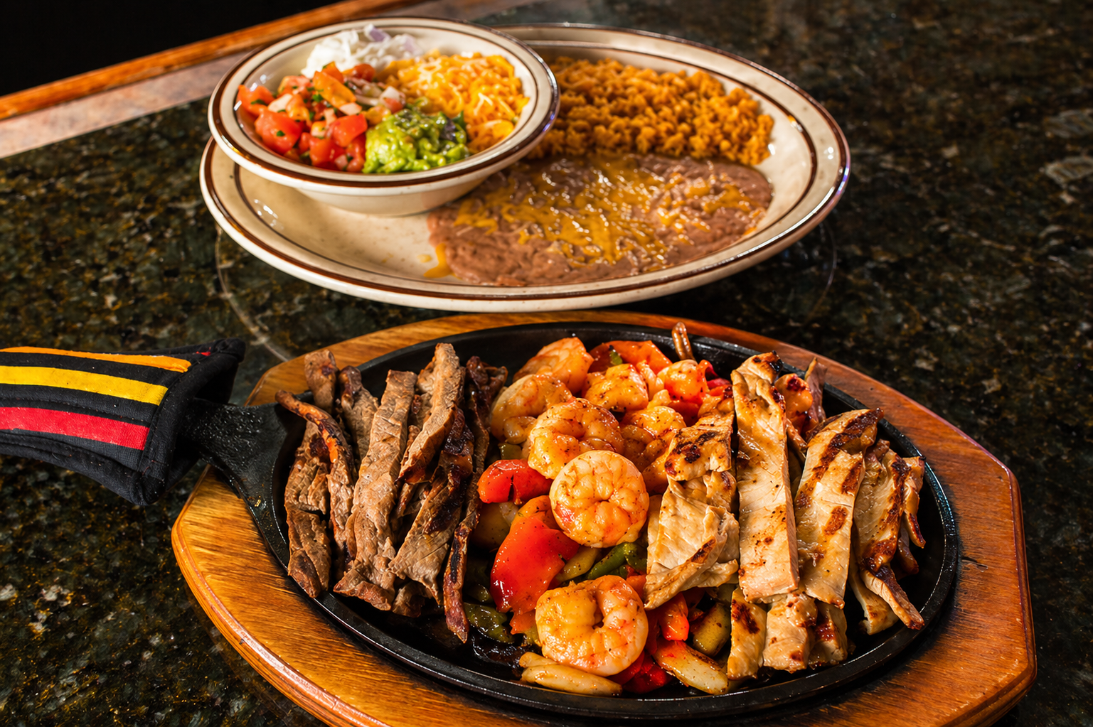 Sizzling Fajitas with assorted sides